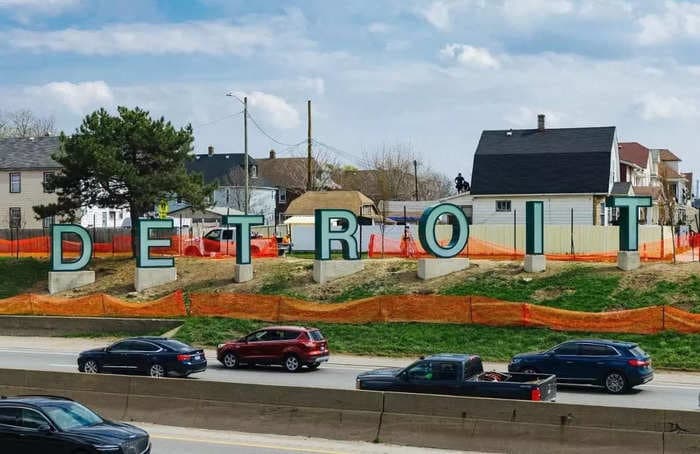 Detroit put up a $400,000 Hollywood-style sign that residents think is so ugly they are making diss tracks about it