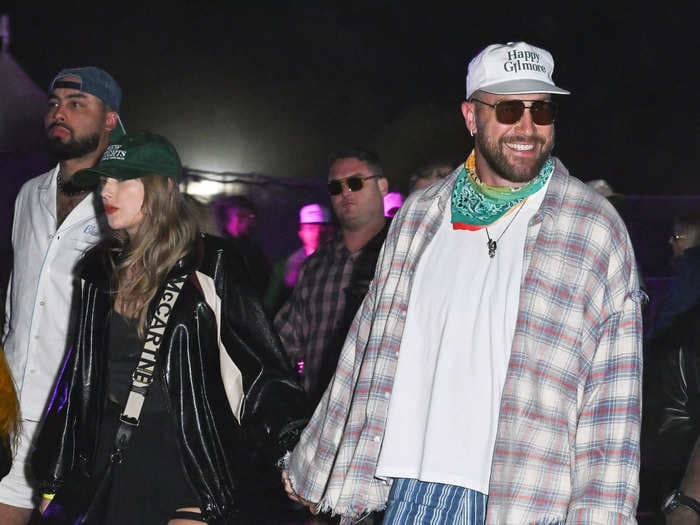 Taylor Swift sports 'New Heights' hat at Coachella in support of boyfriend Travis Kelce's podcast