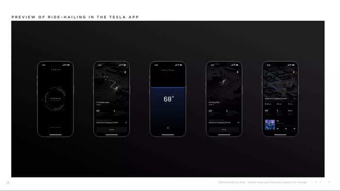 Tesla reveals what its Uber-like robotaxi app would look like