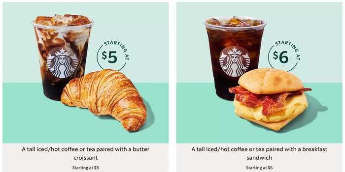 Starbucks is copying the fast-food value playbook with its new $5 and $6 breakfast combos