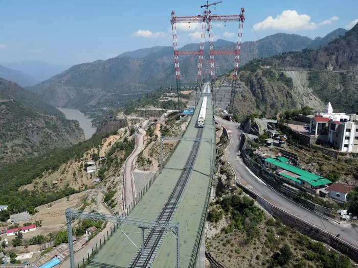 Railways conduct successful trial run on Chenab Bridge—the world's highest arch rail bridge—in Jammu-Kashmir