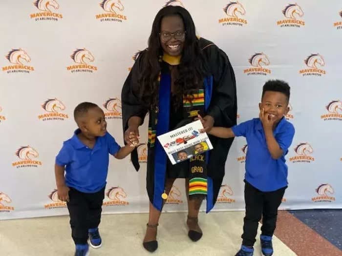I'm a single mother who just graduated with a master's degree. My two toddlers helped me survive the chaos.