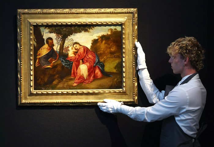 A stolen painting found in a plastic bag at a London bus stop just sold for $22 million.