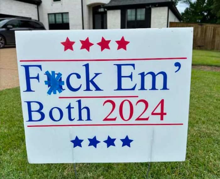 A Tennessee woman who hates both Trump and Biden won a $32,000 lawsuit against her city after it fined her for a vulgar yard sign.