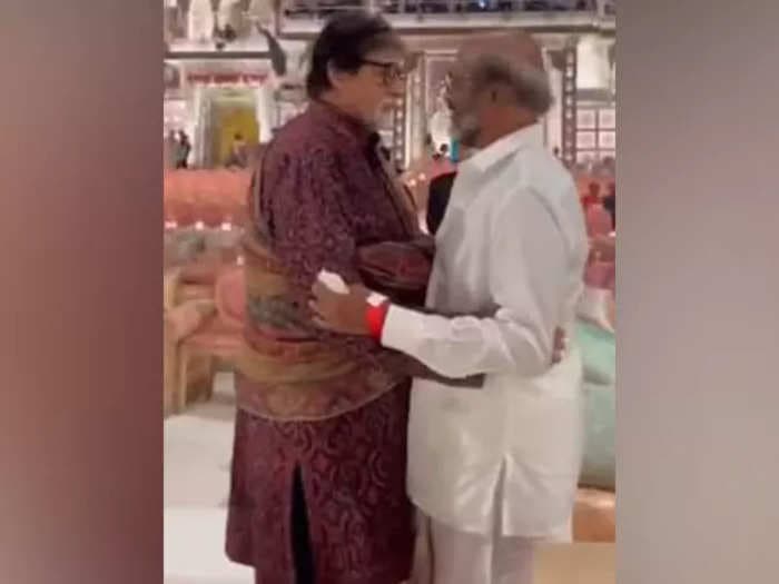 Amitabh Bachchan, Rajinikanth's bonding moment goes viral at Anant-Radhika's 'Shubh Ashirwad' ceremony