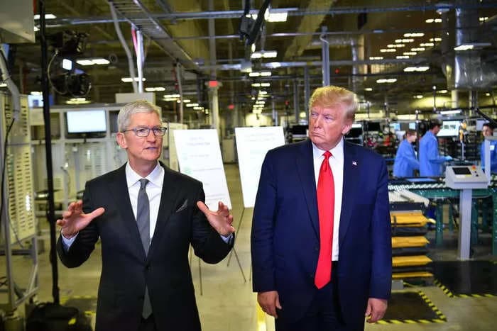 Trump called Tim Cook a 'very good businessman' and described a private meeting between the 2 when he was president