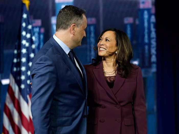 Kamala Harris and Doug Emhoff could become a history-making president and first gentleman. Here's a timeline of their relationship.