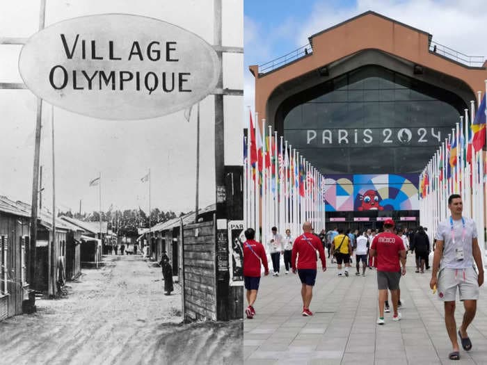 Vintage photos show how the 1924 Paris Olympics compare to this year's games, from the Olympic Village to the venues