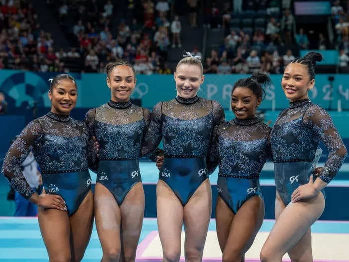 Hidden details in the US women's gymnastics Olympic leotards feature nods to Paris and the 'Magnificent Seven'