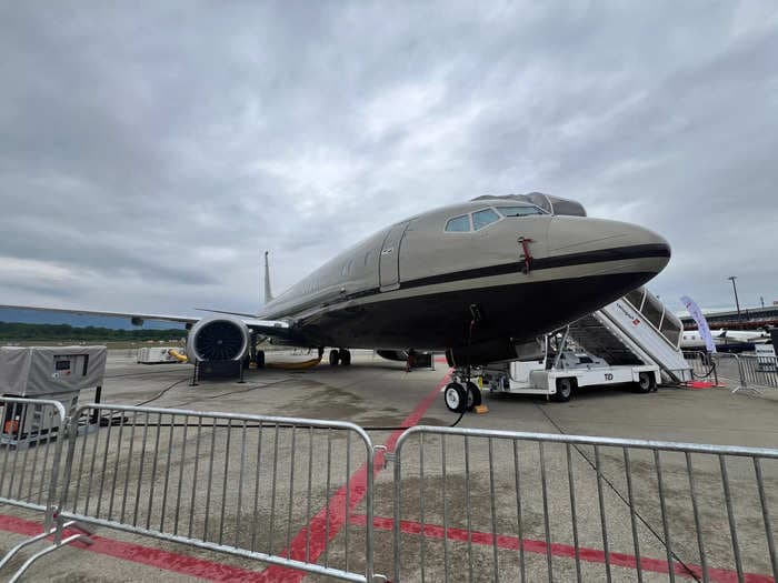 See inside the first private-jet version of the Boeing 737 Max. The extravagant plane is worth over $100 million and has a bar, two bedrooms, and huge showers.