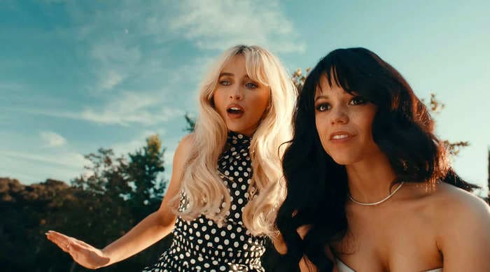 Sabrina Carpenter kisses Jenna Ortega in her new music video after months of speculation about her sexuality