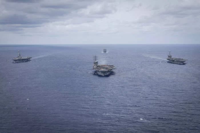 The US Navy has no aircraft carriers deployed in Pacific as Middle East conflicts pull the Pentagon's focus from China