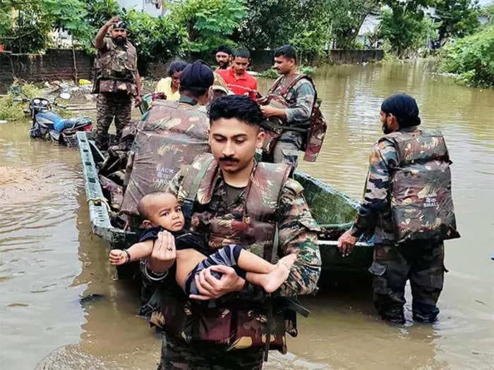 Gujarat floods: Indian Army deploys 6 columns for rescue operations amid heavy rain