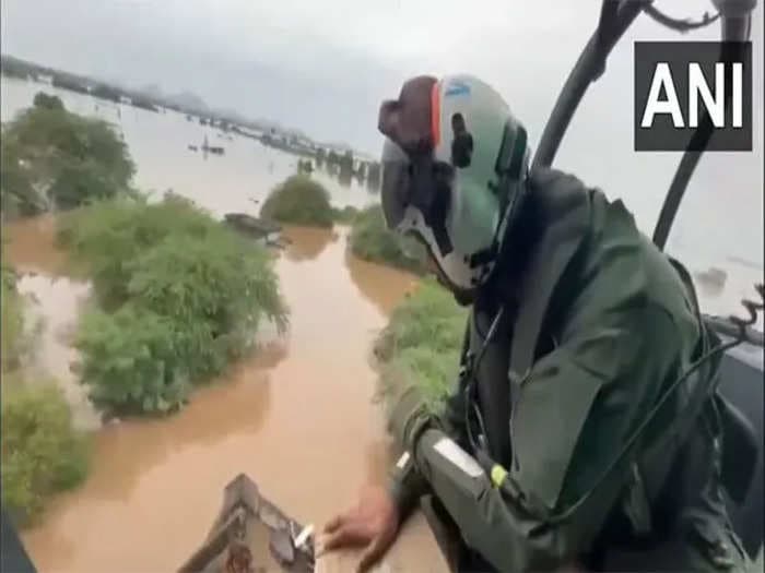 Vijayawada floods: NDRF and Central forces provides food, water to affected areas using helicopters