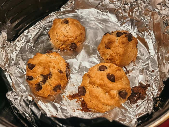 I made cookies in my air fryer for the first time. It only took 15 minutes, and I'd absolutely do it again.     