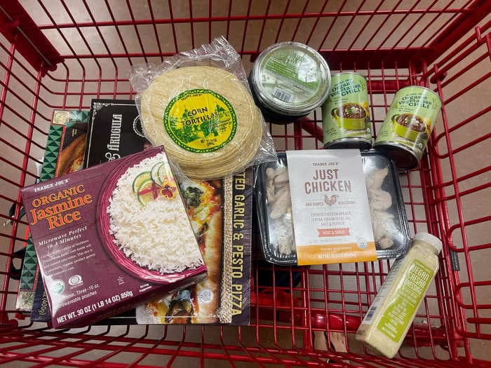 I'm vegan, but the rest of my family isn't. These 7 Trader Joe's staples get all of us through the week.