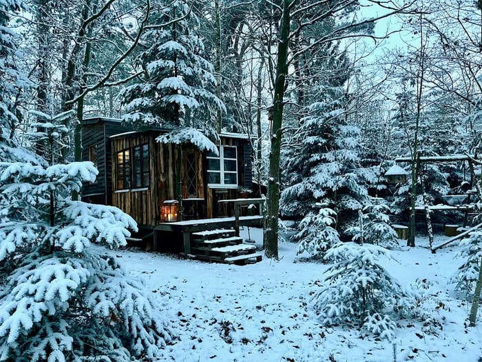 Sick of the 9-to-5 grind, he ditched the city to live in a tiny house in the woods. Now, he says he can get by on $750 a month.