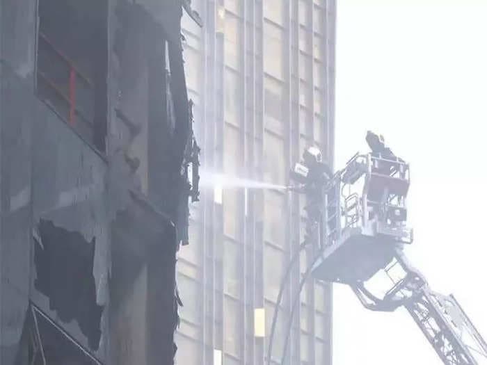 Over two hours on, firefighting still underway at Lower Parel commercial building