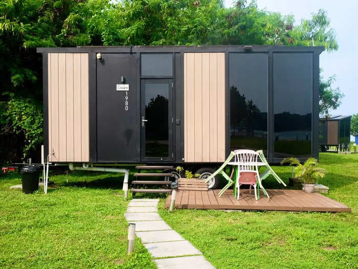 I stayed in a $290-a-night tiny home on an island 5 miles from Singapore. It was smaller than a parking space.