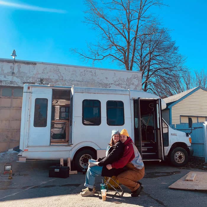 We kept losing out on homes and were sick of renting. So we tricked out a $4,500 van to live in for the summer. 