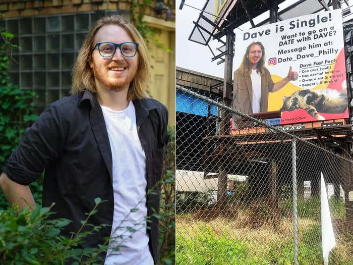 A man was so tired of dating apps that he put up a billboard with his information. He's gotten messages from all over the world.