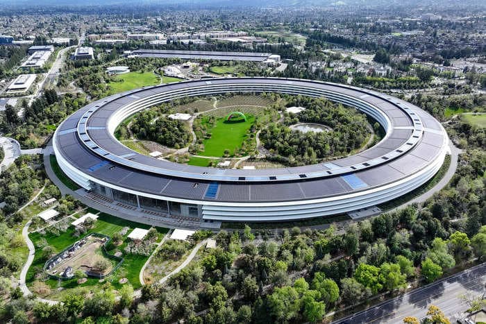 Apple's latest addition to its $5 billion campus is built into a hillside like a modern-day Hobbit hole