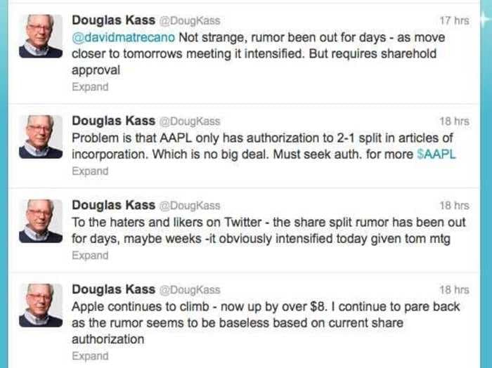 After Doug Kass Tweeted Apple Might Do A Stock Split, He Started Selling His Shares