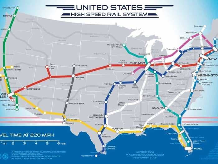 Here's What An American High Speed Rail Network Could Look Like