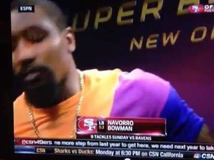 A 49ers Player Almost Walked Out Of His Post-Game Interview Because Ray Lewis Was Screaming In The Background