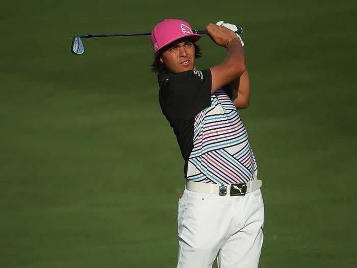 Rickie Fowler Is Wearing A Terrible Multi-Colored Shirt At The PGA Championship