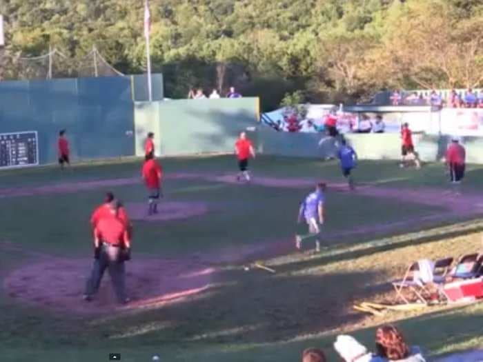 Outfielder Makes An Incredible Catch To Win A Charity Wiffle Ball Tournament