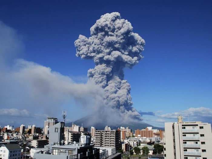Japanese Volcano Erupts In Spectacular Fashion