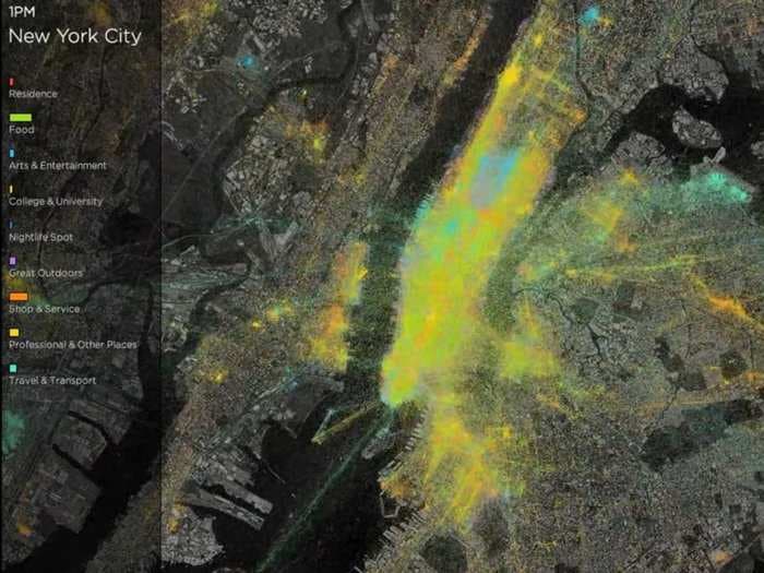 Awesome Time-Lapse Video Shows A Day In NYC By Foursquare Check-Ins