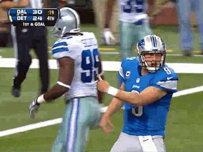 Matthew Stafford Didn't Tell His Teammates What He Was Doing On The Fake Spike TD That Beat The Cowboys