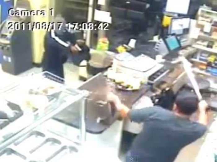 Deli Clerk Chases Armed Robber With A Machete 