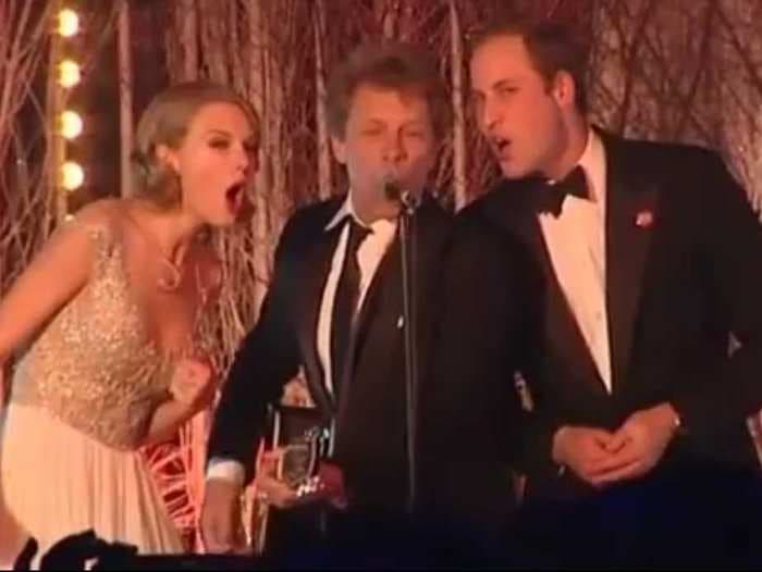 Taylor Swift And Prince William Sang 'Livin' On A Prayer' With Bon Jovi Last Night