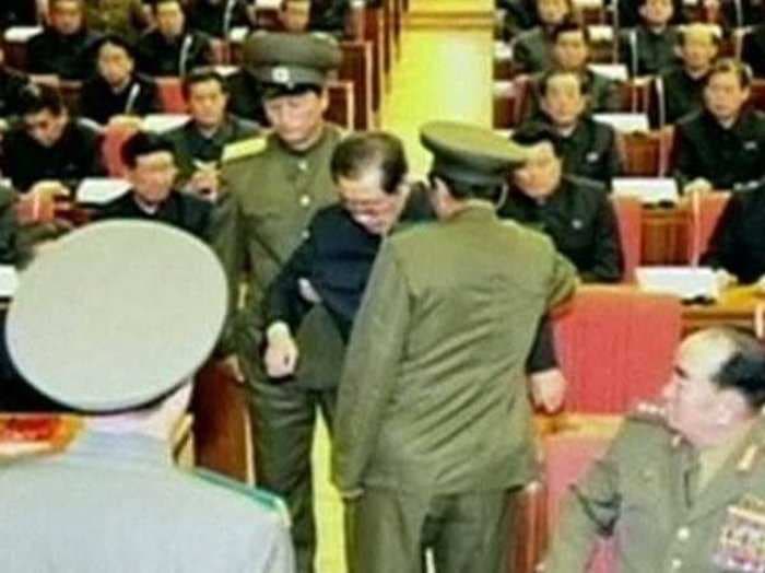 North Korea News Agency Broadcasts Images Of Kim Jong-Un's Uncle Being Removed From Meeting