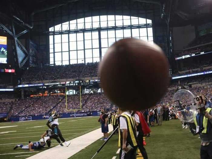 Photographer Takes A Picture Of An Andrew Luck Pass That's About To Hit Him In The Face