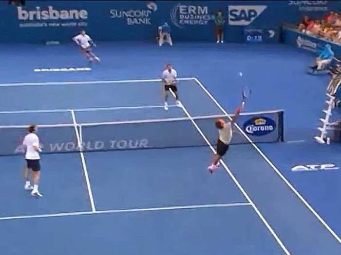 Crazy Roger Federer Shot Lands In Front Of His Opponent, Spins Back Over The Net