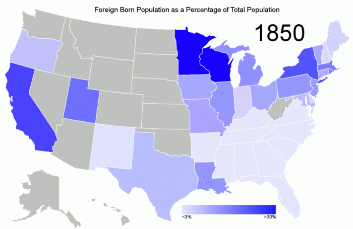 This Fascinating GIF Shows America's Foreign-Born Population Since 1850