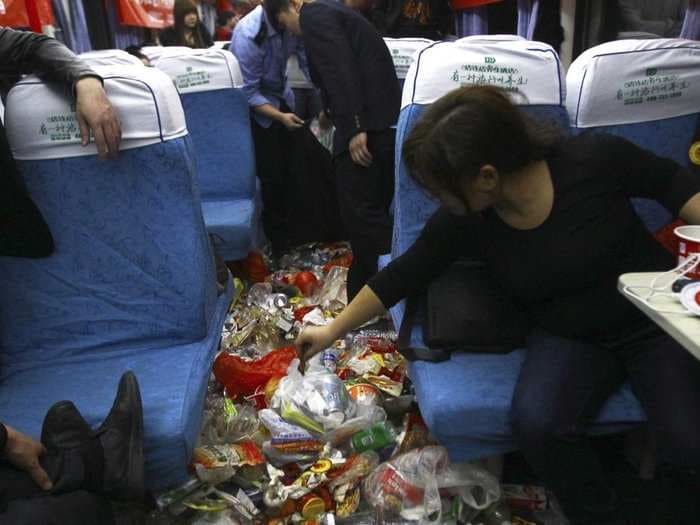 Look What Happens To The Trains During The Chinese New Year Rush
