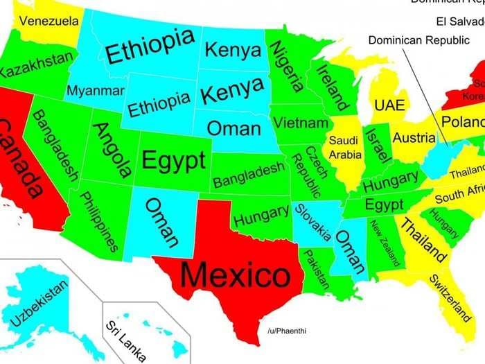 This Map Shows How The GDP Of US States Compare To Countries Around The World