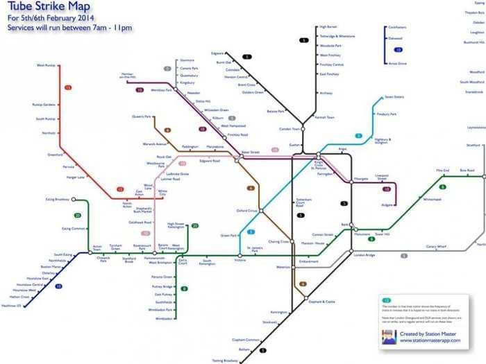 Maps Show How London Tube Service Will Be Shut Down By Workers' Strike