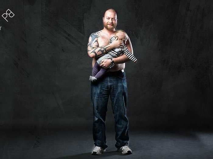This Bizarre Photoshoot Imagines What It Would Look Like If Men Could Breastfeed