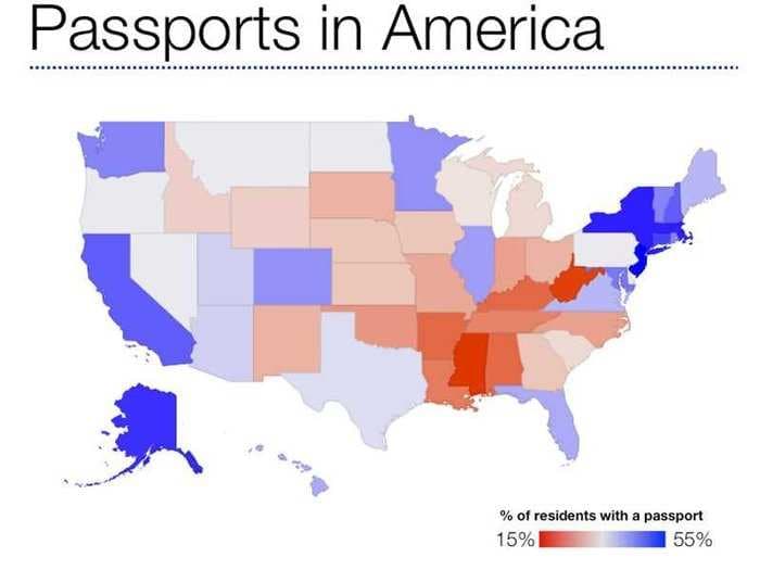 MAP: Residents Of These States Are Most Likely To Have A Passport
