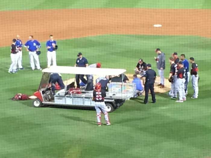 Reds Pitcher Was Hit In The Face With A Line Drive