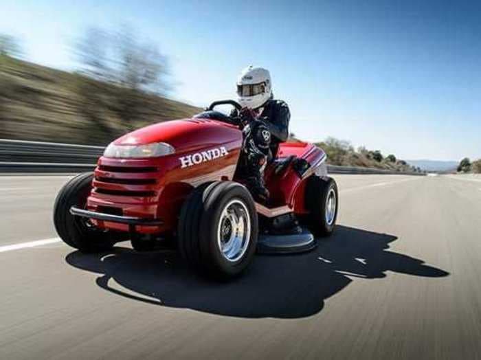 Watch A Souped-Up Lawn Mower Set A New Speed Record