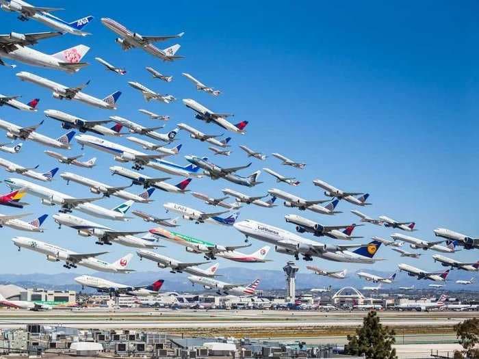 This Time-Lapse Photo Of Planes Taking Off At LAX Is Absolutely Breathtaking