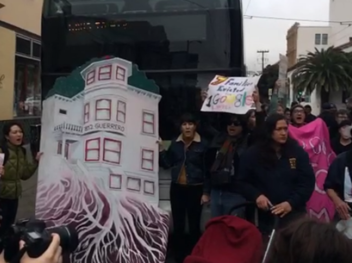 Protesters Are Targeting A Member Of Google's Legal Team And Blocked Another Shuttle Bus In San Francisco 