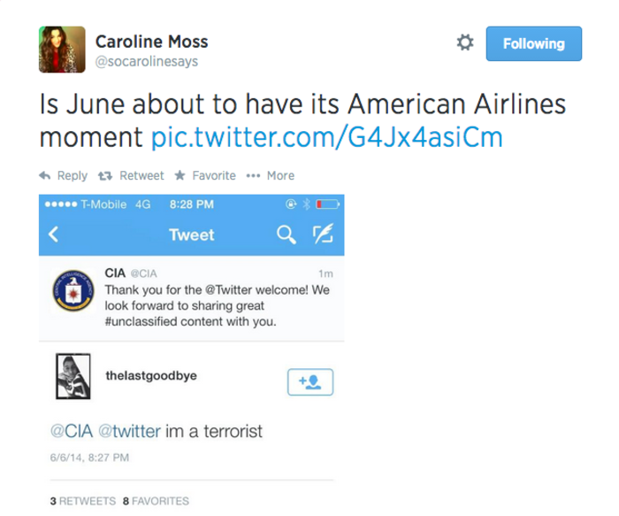 People Are Already Tweeting The CIA Saying That They're Terrorists